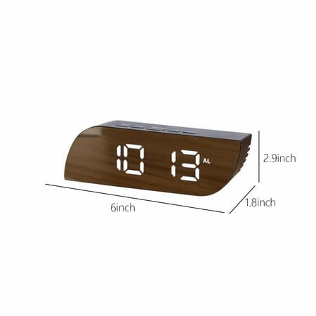 IMossad Large LED Digital Makeup Mirror Clock - Electric Alarm Clock with Dimming Mode - Stylish Surface Display