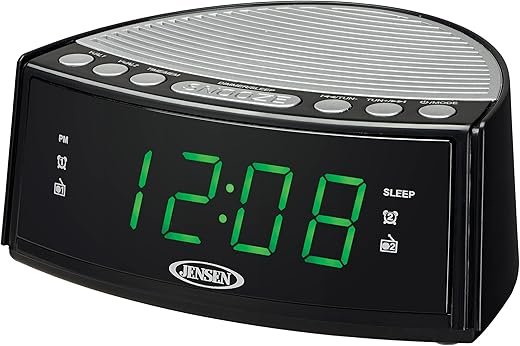 JENSEN JCR-160 JCR-160 AM/FM Digital Dual-Alarm Clock Radio , Black