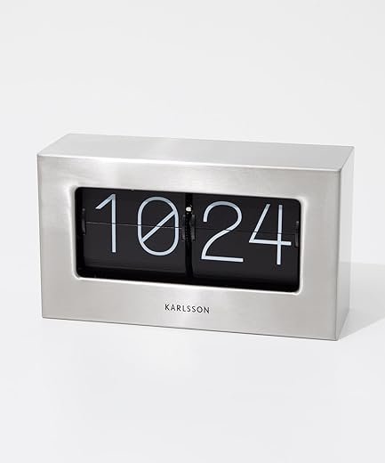 Karlsson Carlson Stand/Wall Clock, Flapper Watch, Flip Clock, Boxed Flip, Steel