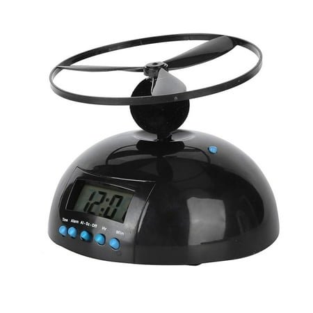 Kezqiaxn Home Gadgets Clearance Peculiar Rotating Flying Alarm Clock Kids Gift Multipurpose Vibrating Run Away Flying Alarm Clock Alarm Clock Heavy Sleepers Innovative Bedroom Black