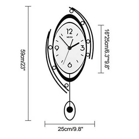 Large Modern Nordic Metal Wall Clocks 3D Creative Oval Silent Clock for Kitchen, Living Room, Bedroom, Wall Art Decor (Style C)