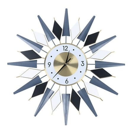 Large Starburst Metal Wall Clock Mid Century Modern Europe Style Decor 60x60cm