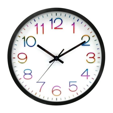 Mainstays 12 Modern Wall Clock, Multicolor Numbers