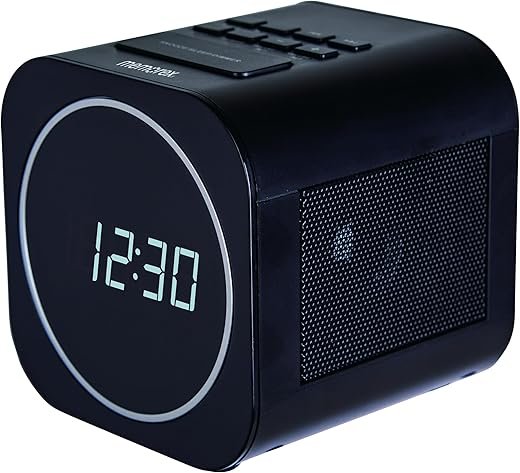 Memorex MX-CR140 Clock Radio with USB Charging | Dual Alarm Clock with FM PLL Radio, Sleep Timer, Snooze Function & 0.6” White LED Display | Compact Bedside Digital Alarm Clock with Battery Backup