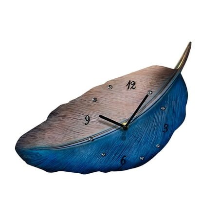 Modern Wall Clock Feather Wall Clocks Large for Living Room Decor Decorative Time Clock Wall Watch Black and White Fashion Art Clock Suitable for Living Room, Bedroom And Office, Silent Movement