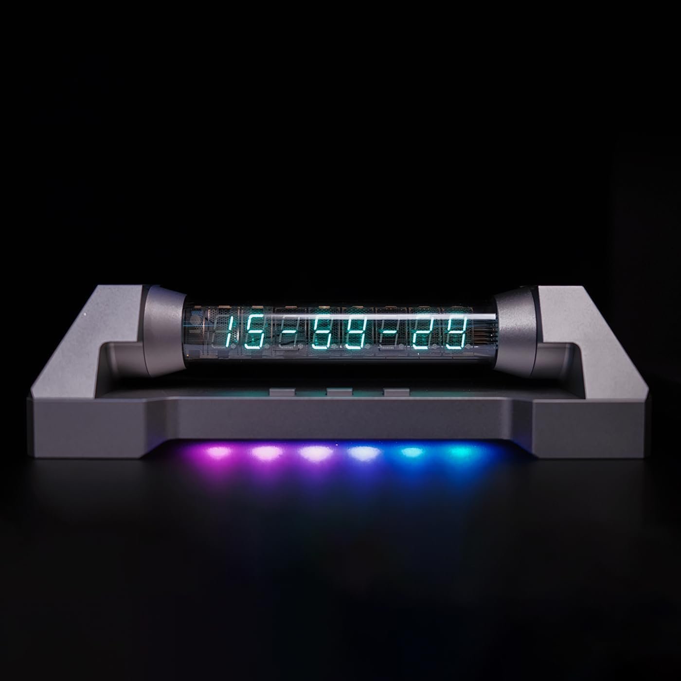 Nixie Tube Clock IV18 Fluorescent Tube Clock Digital Tube Clock, 12/24 Hours, Aluminum Alloy Case, Two Sets of Alarms, RGB Ambient Lighting...