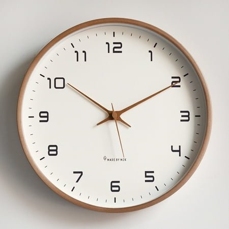 Nordic Solid Wood Simplicity Wall Clock Living Room Home Decorate Clock Mute Clock Japanese Style Fashion Modern Light Luxury Creative Clock