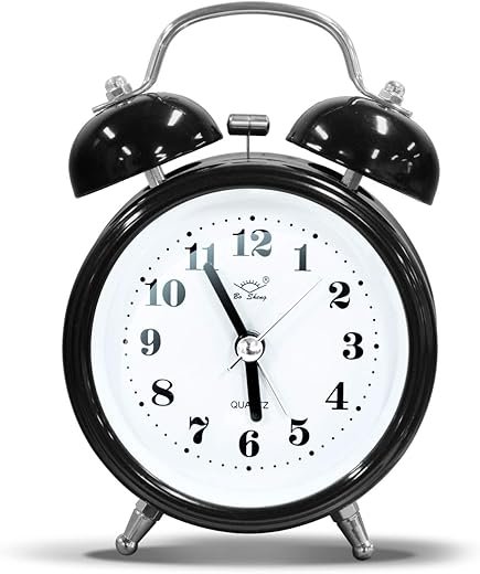 OWill Twin Bell Alarm Clock with 3D Dial Simple, Super Extra Loudest Ringing for Adults, Heavy Sleepers, Teenagers, Alarm Clocks for Bedrooms, Battery Operated Retro Vintage Old School Classic