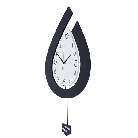 Peakora Modern Teardrop Wall Clock with Silent Operation, High-Quality Iron, Aluminum, and Non-Marking Hook for Easy Installation and Stylish Decoration