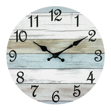 Pomoko 25.4 Wooden Indoor Wall Clock, Silent Mechanism