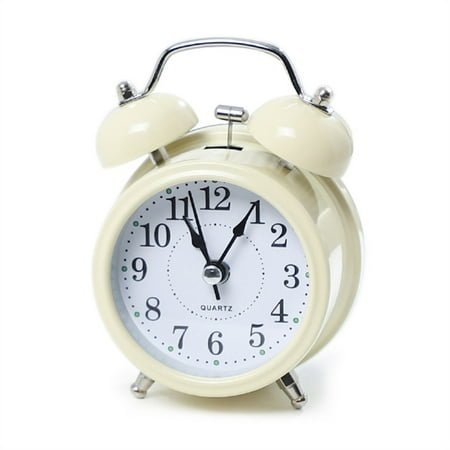 Retro Loud Alarm Clock, Double Bell Battery Powred Bedside Desk Ornament for Home Classroom Decoration Present