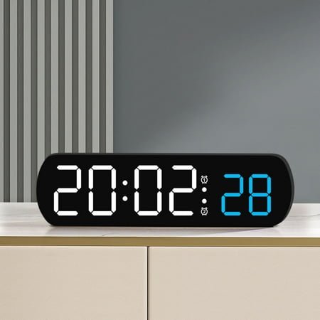 RVASTEIZO Electronic Clock Multi-functional LED Alarm Clock Temperature Jump Seconds Display Countdown Bedside Clock