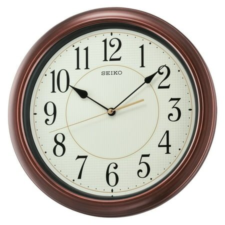 Seiko 13 Numbered Wooden Finish Wall Clock Round Quartz Analog QXA616BLH