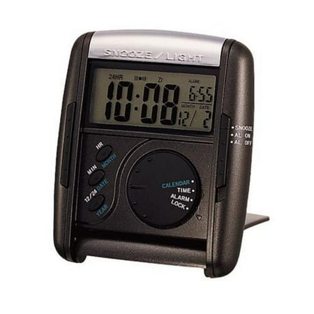 Seiko Black Get Up & Glow Travel Alarm Clock