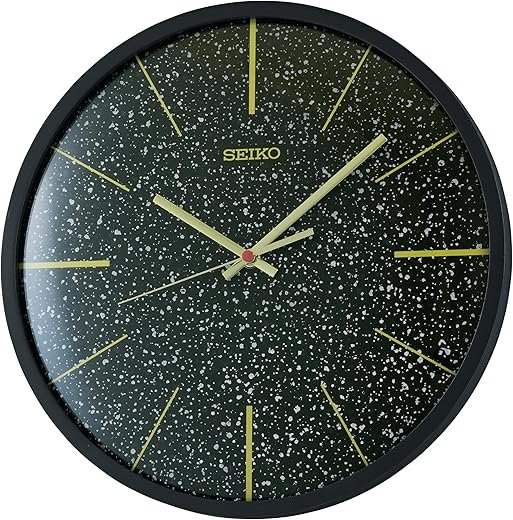 Seiko Taylor Non Ticking Wall Clock, 13 Inch, Black