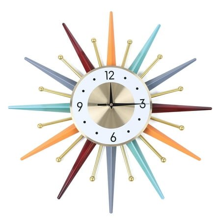 SHZICMY Colorful Modern Wall Clock Starburst Ball Clock Mid Century Festivel Home Decor