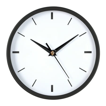 Stainless steel wall clock for bedroom living room black