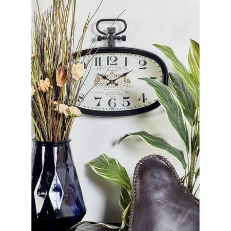 Studio 350 White Metal Pocket Watch Style Decorative Wall Clock