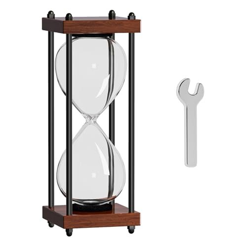 SuLiao 10 Inch Empty Hourglass Fillable, Large Black Wooden Frame DIY Sand Timer, Unity Hourglass for Wedding Ceremony Set, Without Sand Antique Sand Clock Sandglass for Desk Home Office Decorative