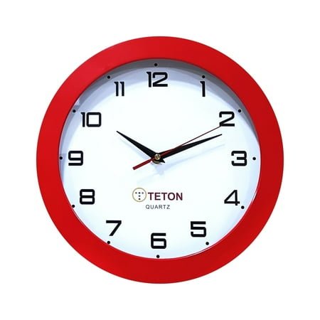 TETON ELECTRONIC 12 Quartz Indoor Wall Clock, Silent Mechanism