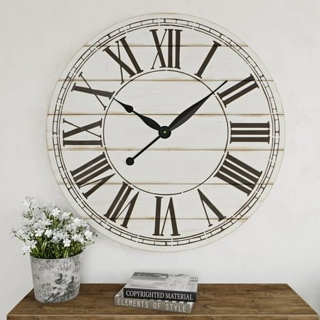 The Gray Barn Oversize Shiplap Wall Clock White