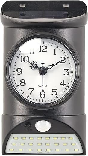 The Lakeside Collection Solar Lighted Clock - Outdoor Time Keeping Gauge with Light