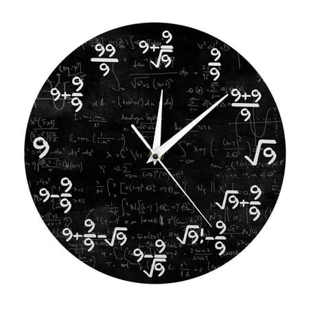 Unique Math Wall Clock 9's Formulas Math Equations Perfect for Classroom or Home Office , gift for anyone who just loves