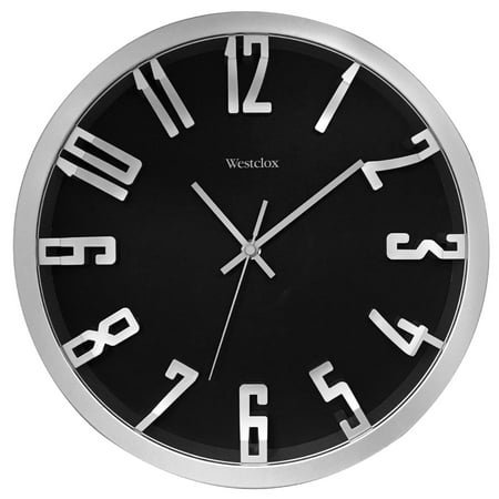 Westclox 12 Modern Silver Color Analog QA Wall Clock with Raised Numbers