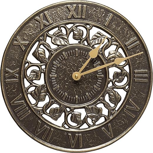 Whitehall Products Ivy Silhouette Clock, French Bronze