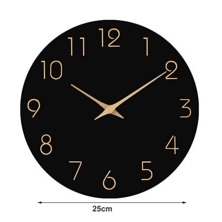 wirlsweal Silent Wall Clock Wall Clock Silent Non-ticking Battery Operated Wooden Hanging Clock for Home Bathroom School Office Decor