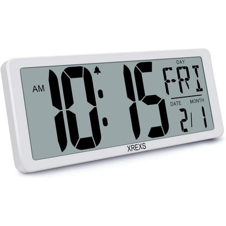 XREXS LCD Alarm Clock, Time Calendar Temperature Display