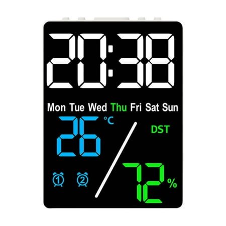 Yoloke Digital Clock, Digital Wall Clock, LED Clock Large Display with Date Week Temperature for Living Room Decor, Large Wall Clocks for Bedroom Office Gym Shop Garage