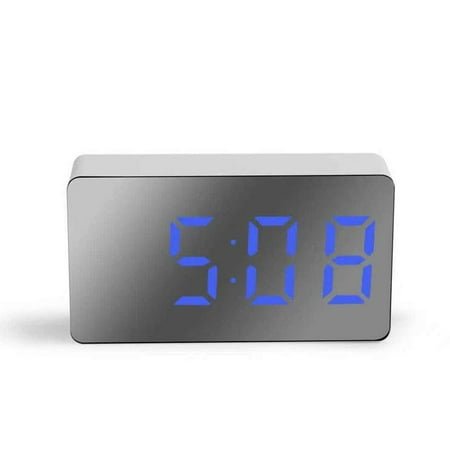 ZIRYXQ Small Mini Digital Alarm Clock for Travel with LED Time or Temperature Display Snooze, Adjustable Brightness Simple Operation 12/24Hr X4B6