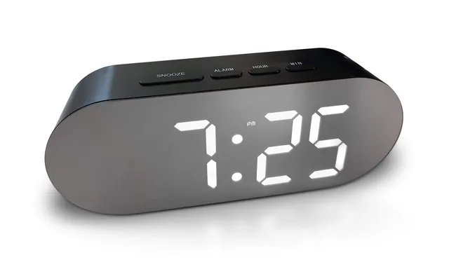 Digital clock with LED display and top controls Digital clock with LED display and top controls - check sound light